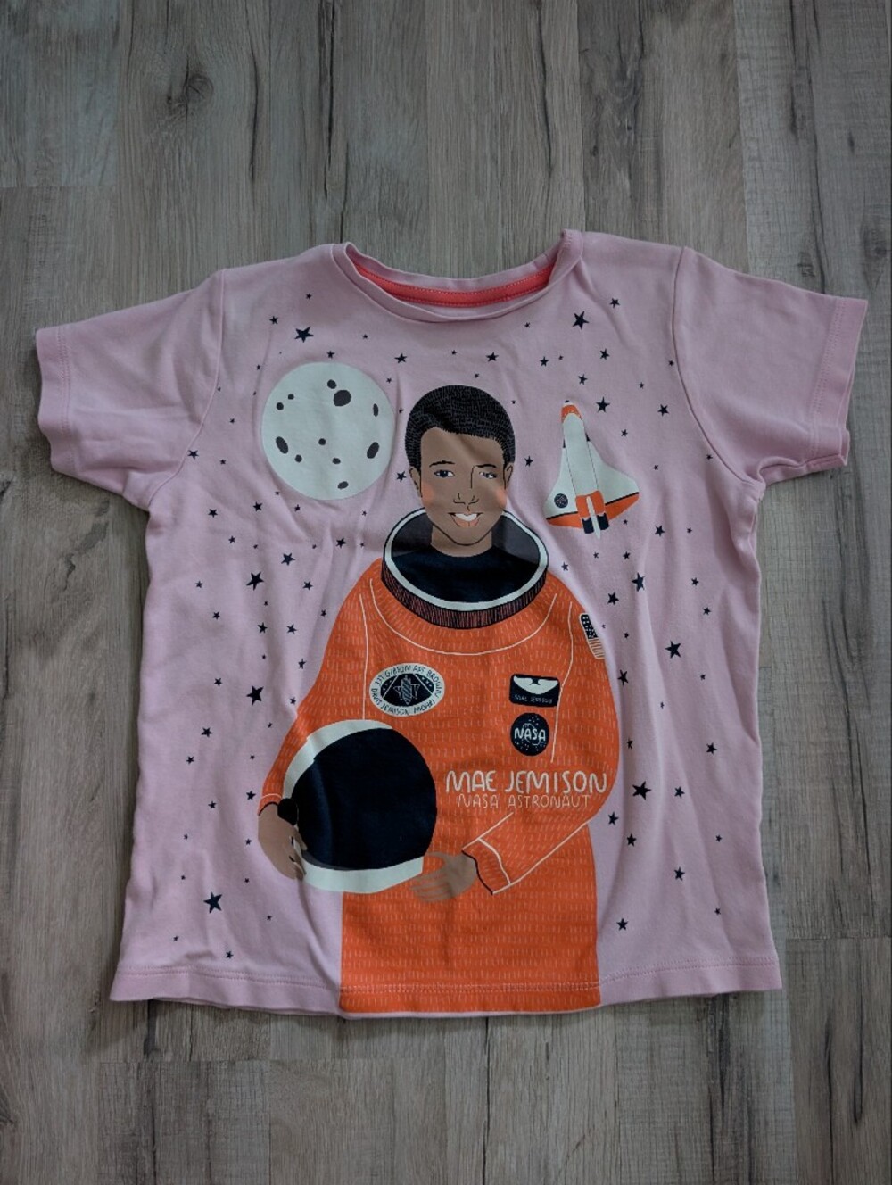 Piccolina Pink Mae Jemison Astronaut Graphic Tee, Size 8 (V9)